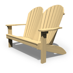 4’ Adirondack Love Seat - Unfinished