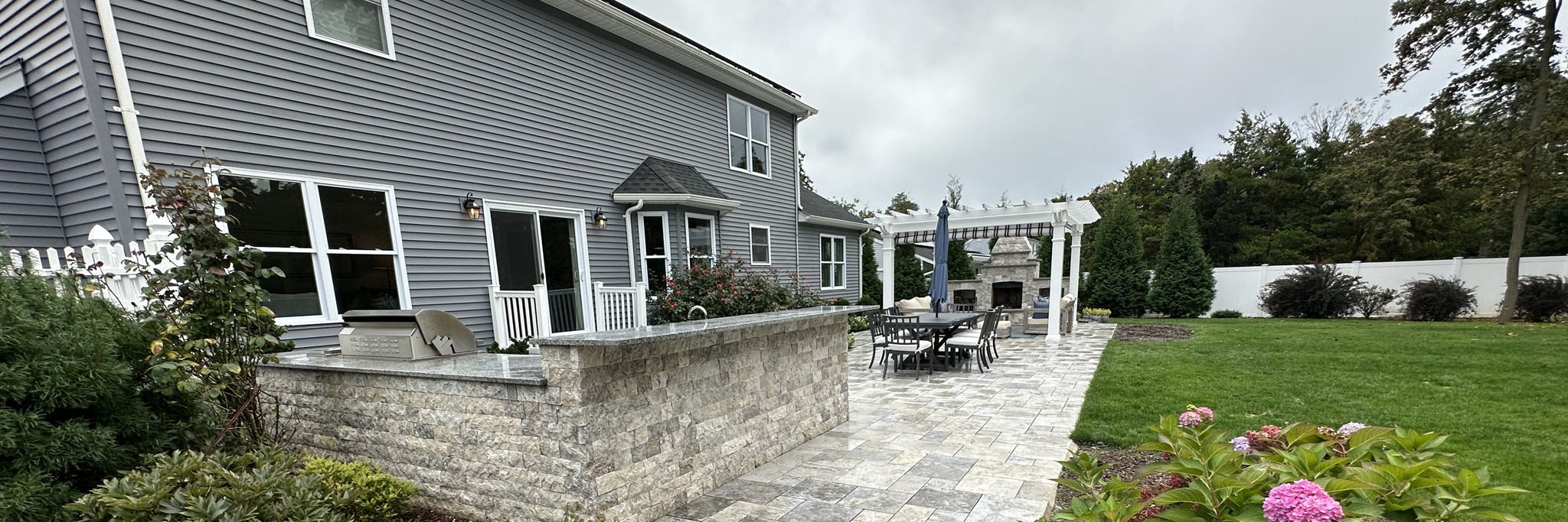 Backyard Renovations Complete With A Pergola East Northport NY (4)