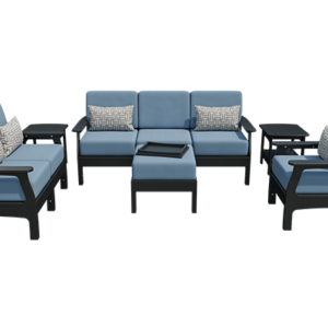 VaraMora Patio 6-Piece Set: 3-Seat Sofa, Loveseat, Chair, 2 Side Tables, and Ottoman with Hideaway Tray