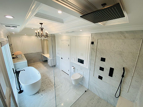 home remodeling bathroom all white