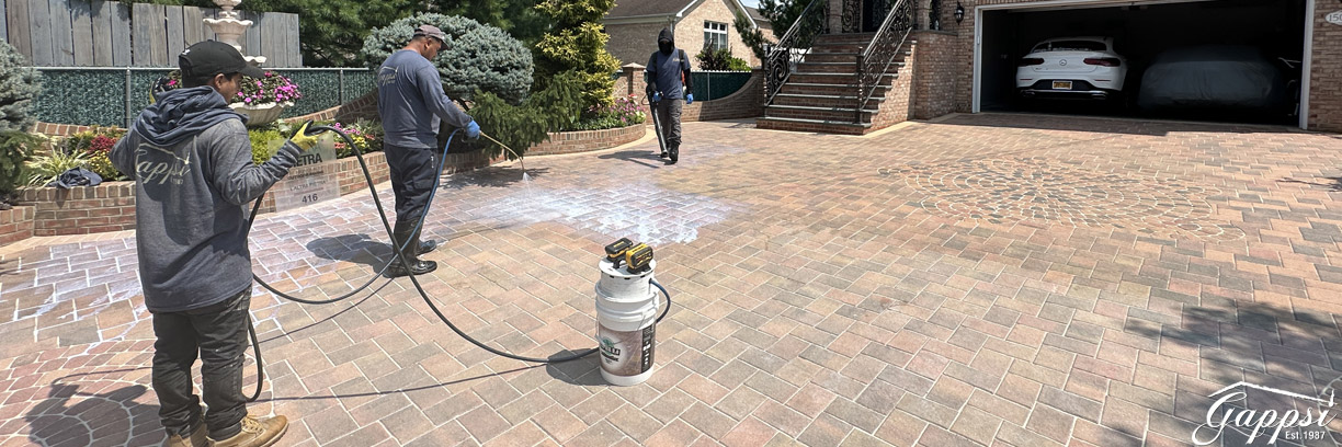 5-applying-first-coat-of-sealer-on-driveway-pavers---how-to-strip-and-remove-paver-sealer-long-island-ny