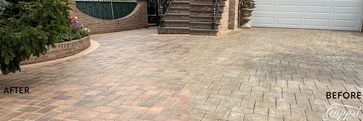 How-to-Strip-and-Remove-Paver-Sealer-Long-Island-NY Before and After