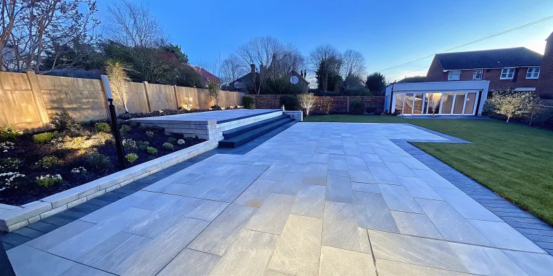 Large porcelain pavers installed by one of the largest installers on Long Island, NY.