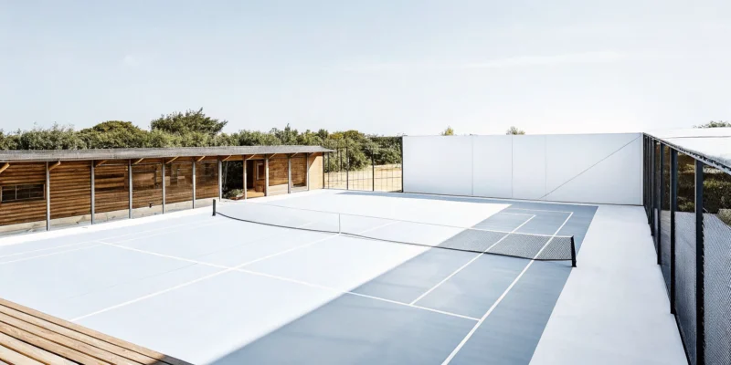 New tennis court built by a Hamptons sports court builder in Long Island, New York.
