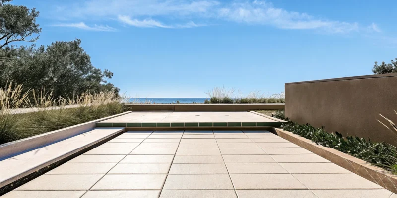 Rooftop porcelain pavers installed in Long Island, NY, by professional suppliers and installers.