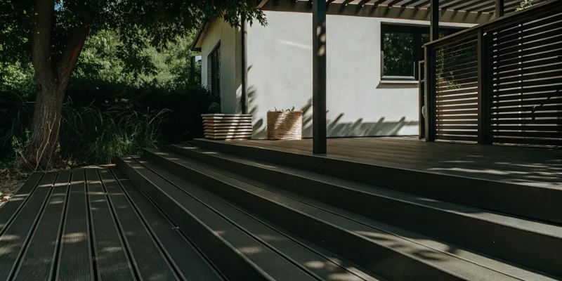 A professionally installed modern pergola design for a stylish outdoor living space.
