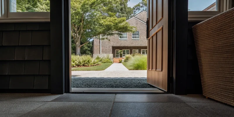 Resin stone patio and driveway installed on a home in Long Island, NY.