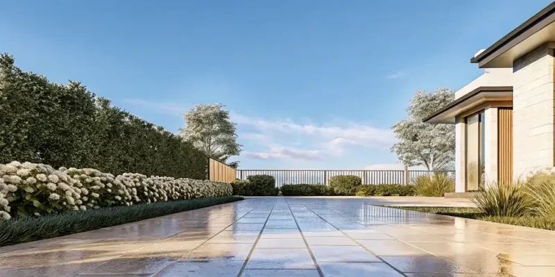 Paver sealer wet look finish on a Long Island patio
