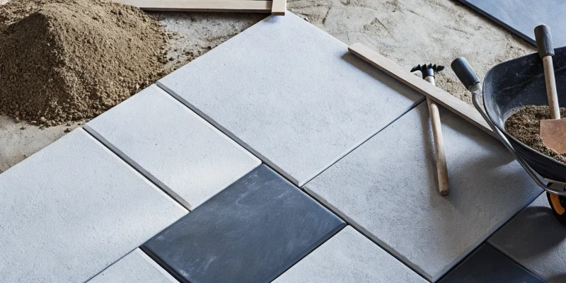 Cost to install a bluestone patio during the site preparation phase.