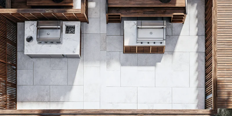 Outdoor kitchen plans with measurements for a functional layout.