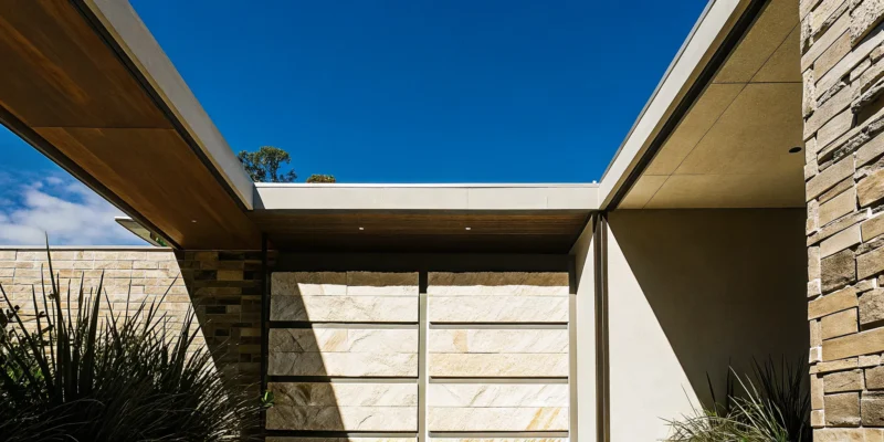 Stone showroom in Smithtown, NY, with a modern exterior and natural stone.