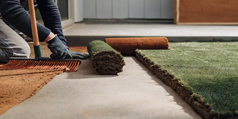 Turf contractor on Long Island installing new artificial grass.