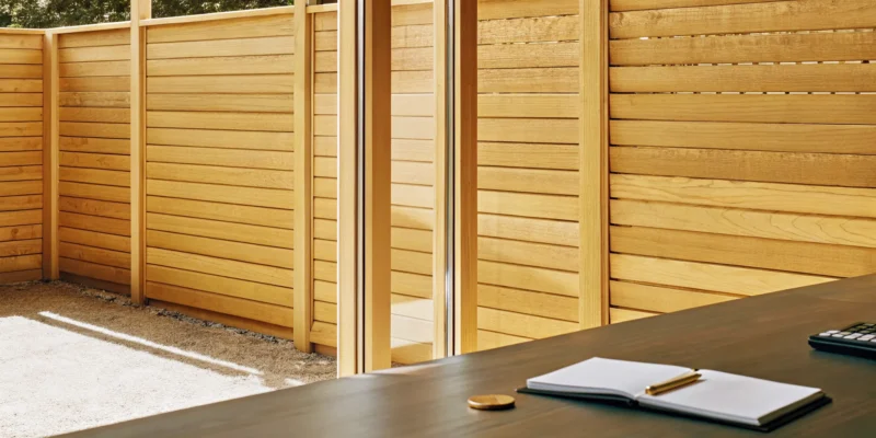 A new vinyl fence installation, a key factor in the project's total cost.