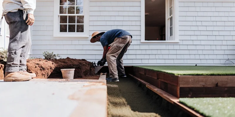 Professional putting green installer creating a custom backyard green on Long Island.